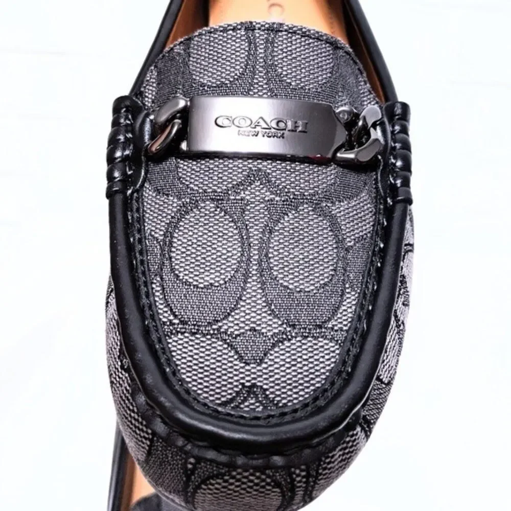 NIB COACH Olive Outline Sig C Jacquard Loafers